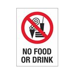 No Food or Drink 10" x 14" Sign